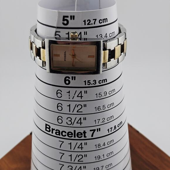 Fossil Two Tone Rectangle Dial Minimalist Watch Simple Classy Elevated Basic - Picture 7 of 8